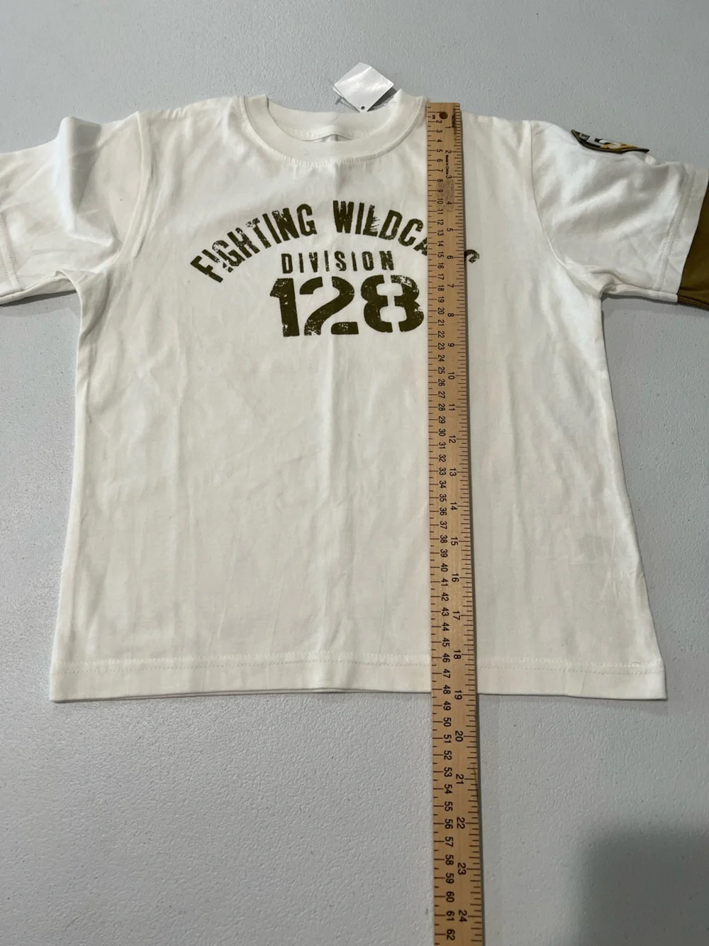 Gymboree Fighting Wildcats 128 Long-Sleeve Layered Tee - White & brown 6 y